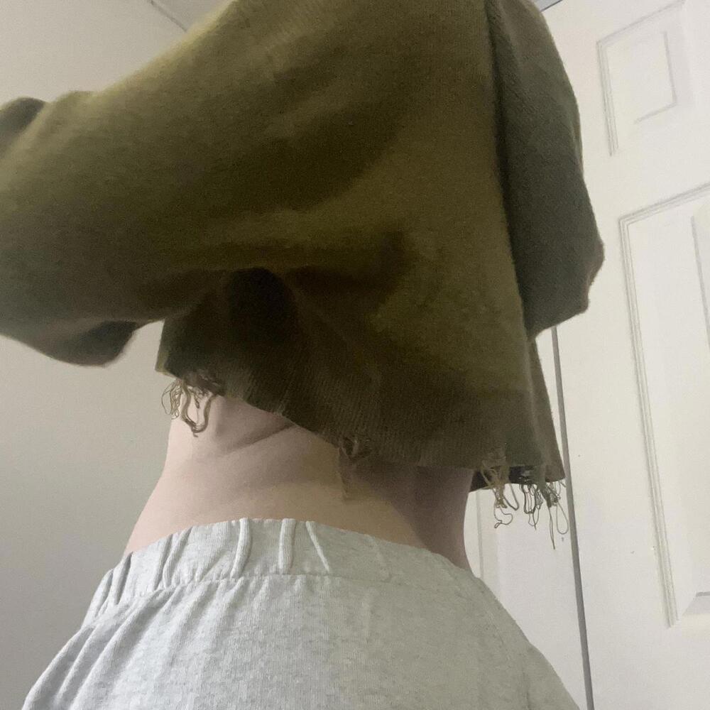 cropped hoodie distressed grunge emo - Picture 2 of 3